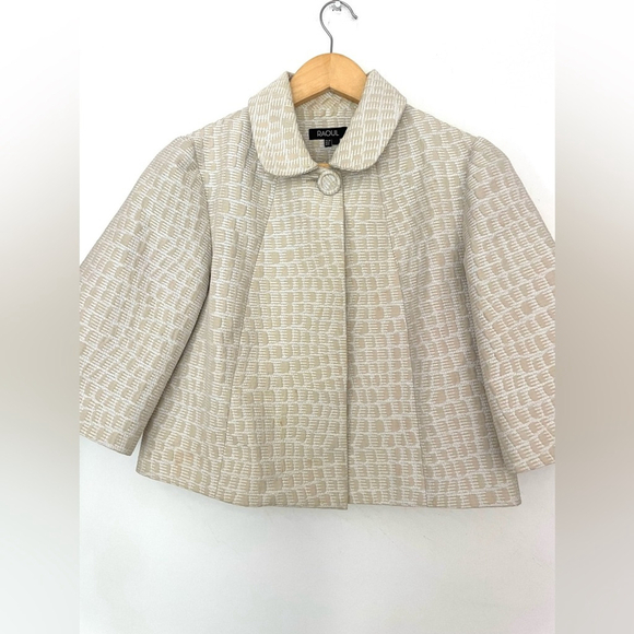 raoul Cream Women's Jacket one button cropped textured - Picture 9 of 10